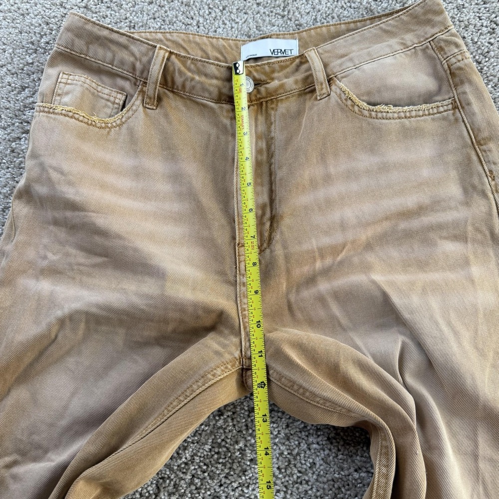 VERVET Wide Leg Jeans Womens 29 Light Wash Beige Distressed Relaxed Denim - Picture 7 of 13